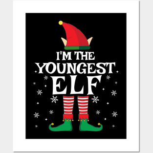 I'm The Youngest Elf Matching Family Christmas Pajama Shirt Posters and Art